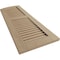 Ekena Millwork Rough Cedar 2 Equal Louver w/Elliptical Top Faux Wood Shutters, 18W x 90H 84 Low Side, PR SHULVL18X90RCPR - alternate 2